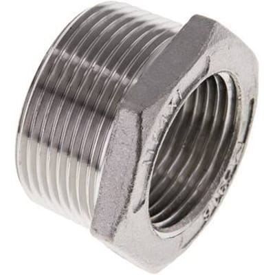 1 1/4'' NPT x 1'' NPT M/F RVS Verloopring 16 Bar