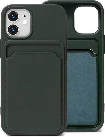 Groen Pasjeshouder Hoesje geschikt voor iPhone 12 / 12 Pro - Kaart TPU Hoesje Backcover