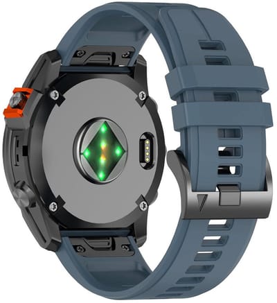 Siliconen bandje - geschikt voor Garmin Fenix 5 (PLUS) / 6 (Pro) / 7 (Pro) / 8 (47 mm) / E (47 mm) / Epix (Pro) (2) 47 mm / Approach S60/S62/S70 47 mm / MARQ / Instinct 1/2/3 (45mm) - staalblauw