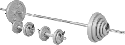 Gorilla Sports Halterset 100 kg - Gietijzer - Halters met Gewichten - Veersluiting 30 mm