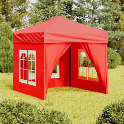 vidaXL - Partytent - inklapbaar - met - zijwanden - 2x2 - m - rood