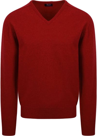 William Lockie Pullover Lamswol V Poppy - Maat XXL - Heren - Pullovers