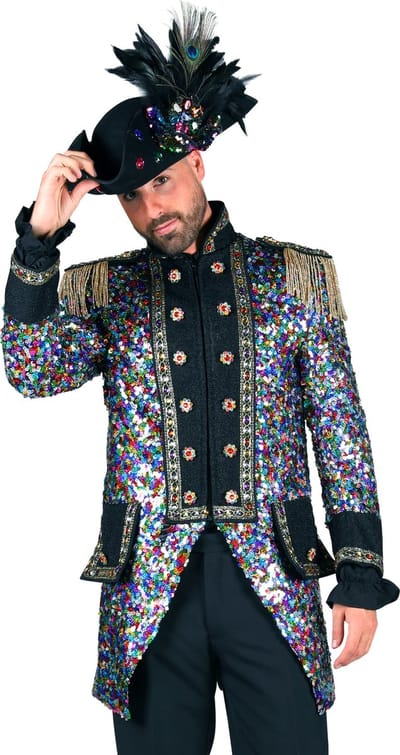 Carnavalsjas Heren - Sequinmaster - Carnaval - Verkleedkleren Mannen - Mix Van Kleuren - Luxe - Maat S