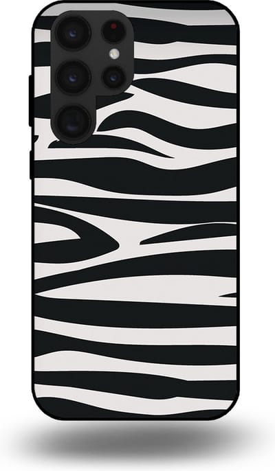 Smartphonica Telefoonhoesje geschikt voor Samsung Galaxy S22 Ultra met zebra opdruk - TPU backcover case met zebra print design - Zwart Wit geschikt voor Samsung Galaxy S22 Ultra