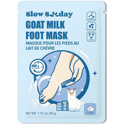 SlowSunday Geitenmelk Voetenmasker, Met Meerdere Plantaardige Oliën, Hydraterend & Vochtinbrengend, Kalmerend Voor De Huid, Diepe Voeding, Geschikt Voor Zomer & Herfst, Y2K, Ideaal Voor Feestjes, Halloween