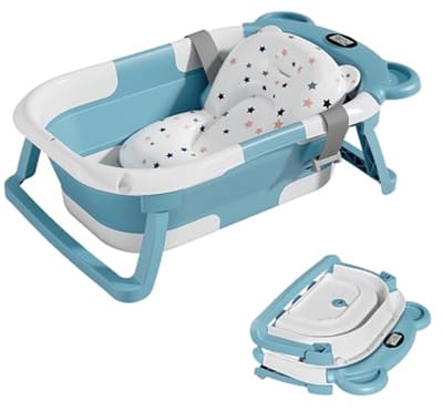 Draagbaar Opvouwbaar Babybad voor Baby's 0-36 Maanden - Lichtblauw