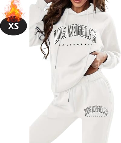 Nivard Joggingpak - Huispak - Volwassenen - Trainingspak - Comfortabel - Joggingsbroek - Tracksuit - Dames - Winter - Wit - XS