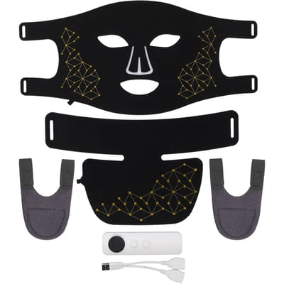 Siliconen Masker Instrument LED Rijlicht Rood en Blauw Kleurlicht Masker Nek Gezicht Foton Huidverjonging Instrument Thuis Schoonheidsinstrument black