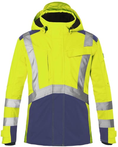 KÜBLER PSA REFLECTIQ 13278231 Hi Vis Reflecterend Hardshell Werkjas HEREN Veiligheidsjas Geel Donkerblauw - Waterdicht
