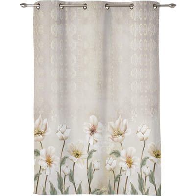 Roze Bloem Bladeren Raamgordijnen voor Woonkamer Luxe Slaapkamer Gordijn Keuken Jaloezieën Draperieën Gordijnen 135W x 60H(cm) x1 white