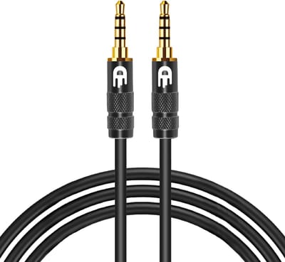 Drivv. AUX Kabel 3.5 mm - Jack naar Jack - 4 Polige Audio Kabel - Gold Plated - Male to Male - PVC - Zwart - 1,5 meter
