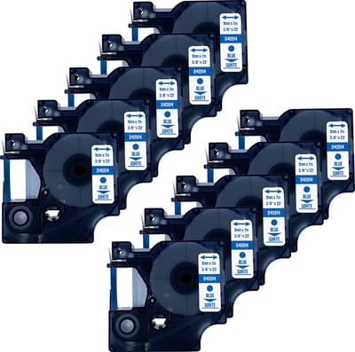 DULA Dymo D1 40914 - S0720690 - Compatible label tape - 10 lettertapes - Blauw op wit - 9mm x 7m