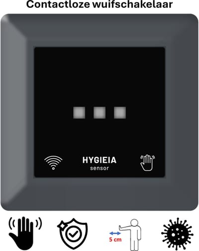 Freelux Aanraakvrije bediening | Led Dimmer | 230VAC - 250VA/1,1A | Antraciet mat gelakt