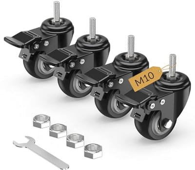 Zwenkwielen 50mm met Totaal Slot - 4 Stuks