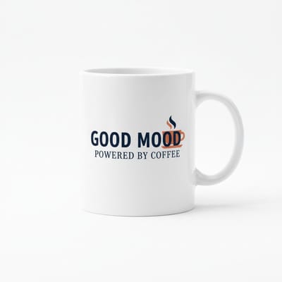 Good Mood Powered by Coffee Quote Koffiemok 330 ml – Inspirerende Keramische Koffiemok voor Dagelijks Gebruik & Cadeau