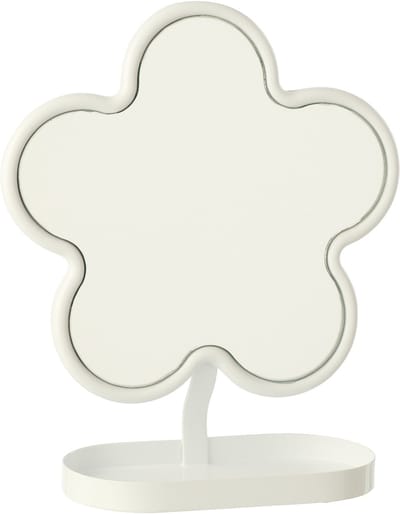 J-Line spiegel Bloem - ijzer - wit