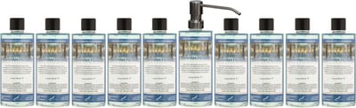 Handzeep Hammam Herbal 500 ml - set van 10 stuks - met gratis RVS zilverkleurige pomp - Voordeelverpakking
