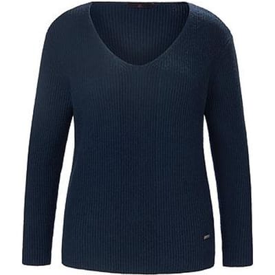 Trui V-hals en lange mouwen Van Emilia Lay blauw