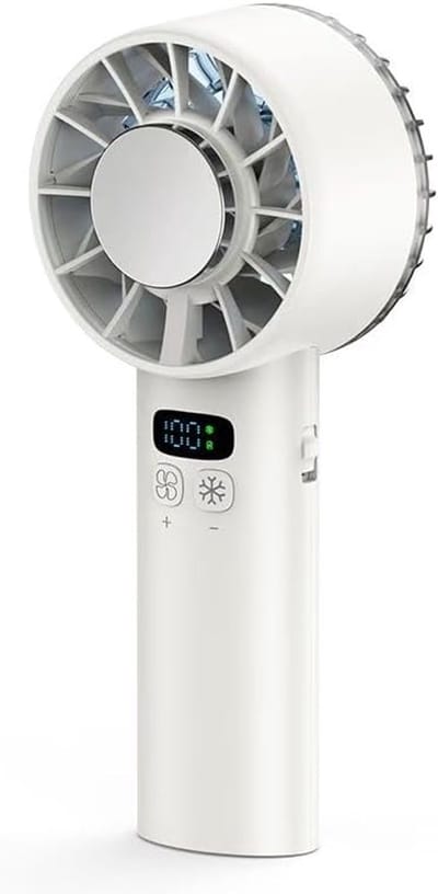 Turbo‑handventilator met 5200mAh‑batterij, voor reis en kamperen, beige
