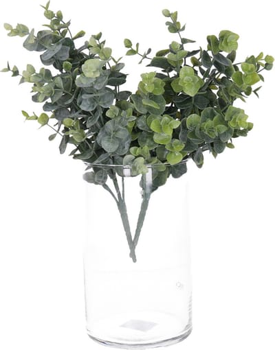 Bellatio Design Kunstplant takken Eucalyptus Cinera - 2x - 32 cm - bosje/bundel - bladgroen stelen - decoratief
