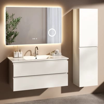 Badkamermeubelset Liora - 100cm - Wit - Wastafel Wit
