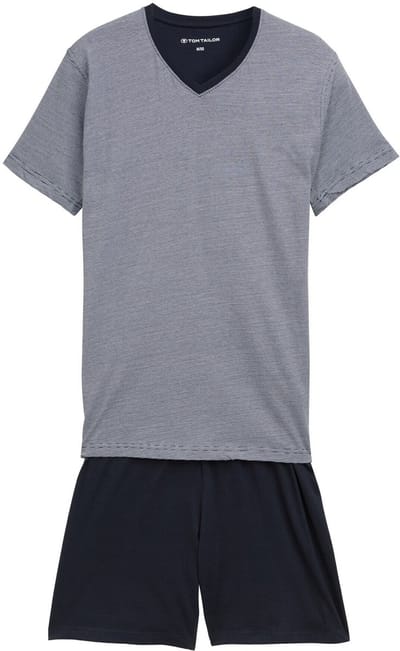 Tom Tailor - Pyjamaset van katoen - Maat 48/S - blue-dark-horizontal stripe