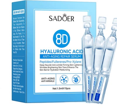 SADOER | Hyaluronzuur Serum | Anti Rimpel Serum | Gezichtsserum | Anti Aging Ampullen | Peptide Serum | Hydraterend Serum | Collageen Booster | Huidverjonging | Lifting Serum | Koreaanse Huidverzorging | Sadoer Hyaluronzuur Ampullen