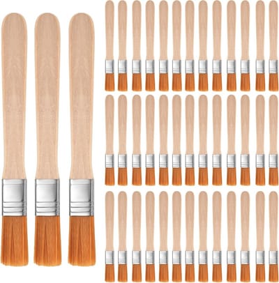 Complete Set van 42 Platte Penseelsets voor Schilderen, Kleine Verfkwasten en Houten Handvatten voor Creatieve DIY Projecten