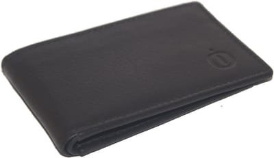 Oi zwart leren pasjesmapje mini / creditcardhouder met ruimte voor biljetten echter in lengte gevouwen/ zeer plat herenbeursje zonder muntgeld vak / Duits model mini portemonneetje zeer laag / beveiligd tegen skimmen / zwart leer / 407