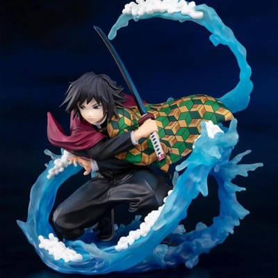Anime Giyu Tomioka Waterademhaling Nul Authentiek Verpakte Figuur Bureau Decoratie Verzamelaar Model Verzamelaar Figurine Cadeau 17CM blue