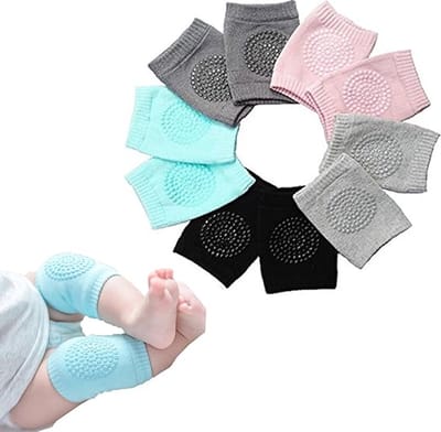 5 paar - kniebeschermers - Baby kniebeschermers - Baby kniepads - kruipbeschermers baby meisje - Knie beschermers - baby kniebeschermers met antislip - Unisex - One size - 12*9cm