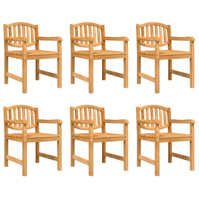 vidaXL - Tuinstoelen - 6 - st - 58x59x88 - cm - massief - teakhout