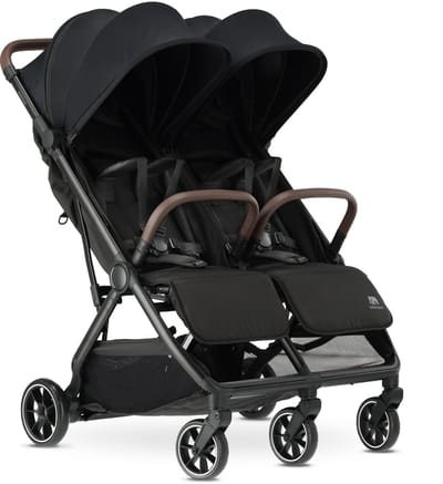 Deryan Luxe Rolo X2 V2 Duo Buggy - Compacte Dubbele Buggy - Zwart
