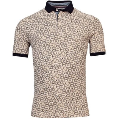 Baileys Polo 2Tone Allover Batik Pattern Donker Beige / male