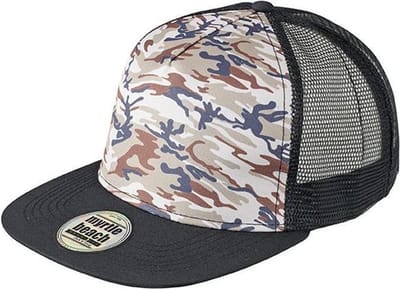 Myrtle Beach Volwassenen Unisex 5 Panel Mesh Camouflage Cap (Camouflage/zwart)