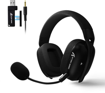 ATTACK SHARK L80Pro - 2.4GHz Draadloze Gaming Headset - Lichtgewicht - Bluetooth koptelefoon - Multiplatform - Geschikt voor PS4/PS5, Nintendo Switch - Zwart