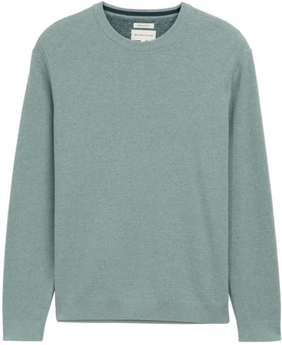 Tom Tailor - Gebreide trui van katoen - Maat XXL - dark smoke green melange