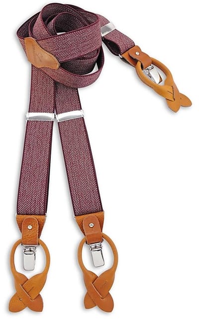 Sir Redman - Bretels - bretels Visgraat motief bordeaux - bordeaux / beige