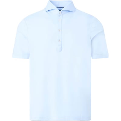 John Miller Slim-Fit Hyperstretch Short Sleeve Button-Polo Licht Blauw / male