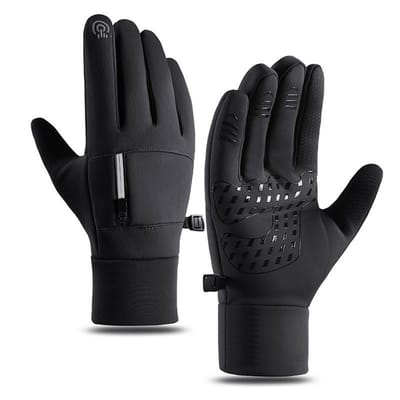 QTTVBTNA - Handschoenen Winter - Touchscreen Handschoenen - Warm - Waterdicht & Winddicht - Outdoor Sport - Mannen & Vrouwen - Zwart - Maat M - 1 Paar