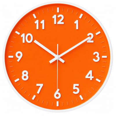 JustValue Wandklok Modern - Ø 25 cm - Stil Uurwerk - Klok Analoog - Oranje