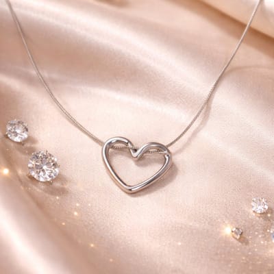 Brendoe Hartjes Ketting Dames Zilverkleurig – moederdag – RVS Halsketting met Afneembare Hanger – Minimalistisch Sieraad – 50 cm – Cadeau voor Haar – moederdag cadeautje