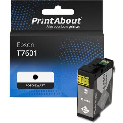 PrintAbout Inktcartridge T7601 Foto-zwart geschikt voor Epson