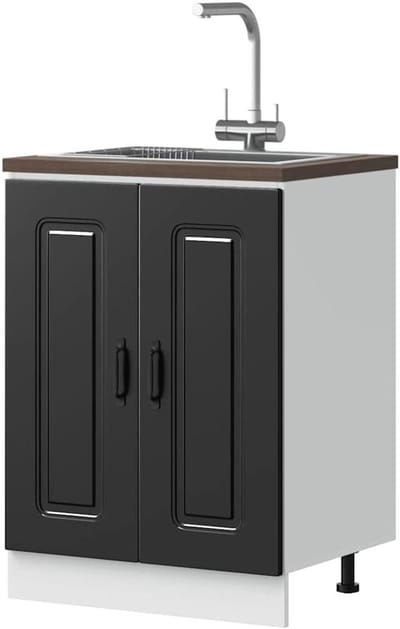Keukenkast Onderkast - Voorraadkast Sideboard - Keuken Opbergen - Duurzaam Houtmateriaal - 60 x 46 x 81.5 cm - Zwart