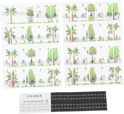 Piano Keyboard Stickers - Leerhulp Noten - Muziek Leren - Duidelijk Duurzaam Ontwerp - Diverse Kleuren - Meerdere Kleuren