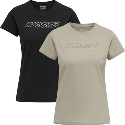 Hummel dames-T-shirt Hmlte Cali, 2-pack, katoen 214974