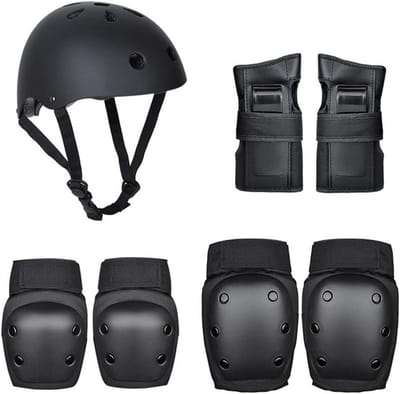 Beschermende uitrusting set - Veiligheidskit - Buitensporten - Ademend ontwerp - 7-delig - Zwart