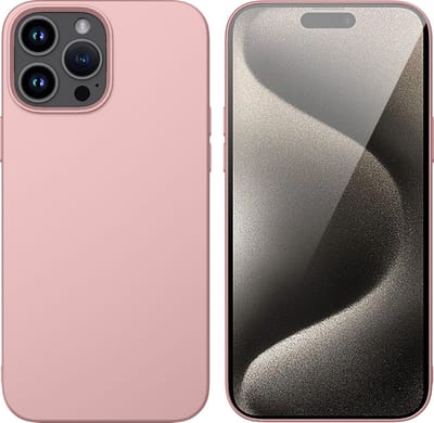 Hoesje Geschikt voor iPhone 15 Pro – Liquid siliconen Backcover – Pink Sand