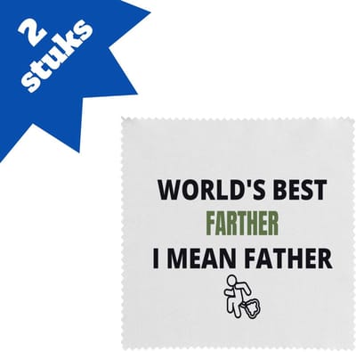 Akyol - worlds best farther brillendoekjes - Papa - cadeau papa - cadeau - verjaardag papa - vaderdag - beste papa - 17,8 bij 17,8 cm - 2 stuks