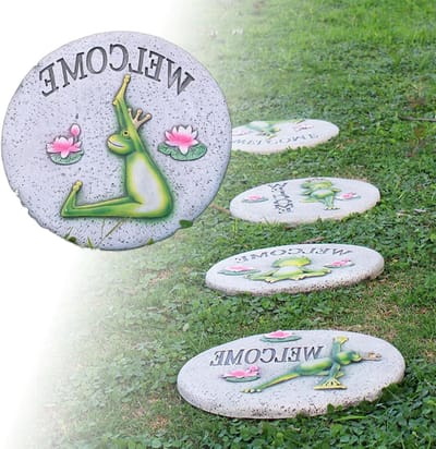Decoratieve Stapsteen - Tuinpad Steen - Pad Aanleggen - Handgesneden Design - 27 cm Diameter - Grijs